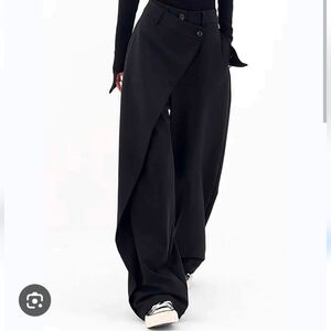 Draped Wrap Suit Pants black